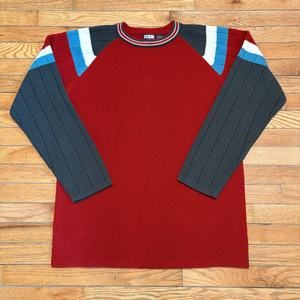 Vintage Y2K NXS Acrylic Knit Skate Grunge Crewneck Sweater Size XL